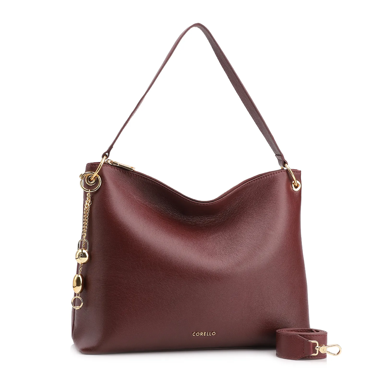 Bolsa Hobo Couro Vinho