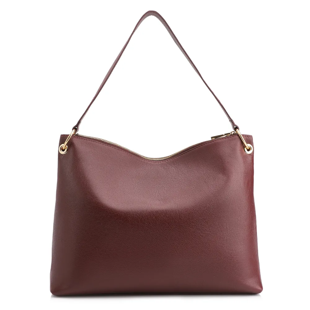 Bolsa Hobo Couro Vinho - imagem 4