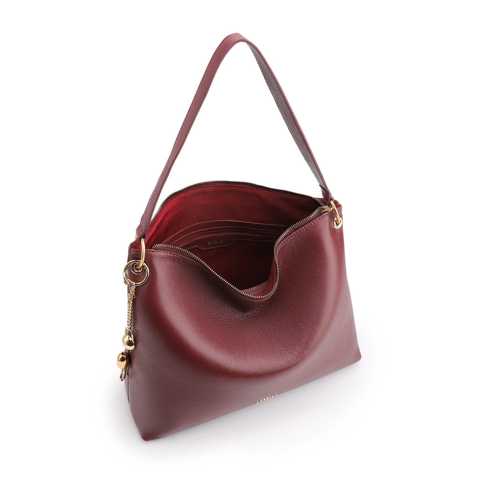 Bolsa Hobo Couro Vinho
