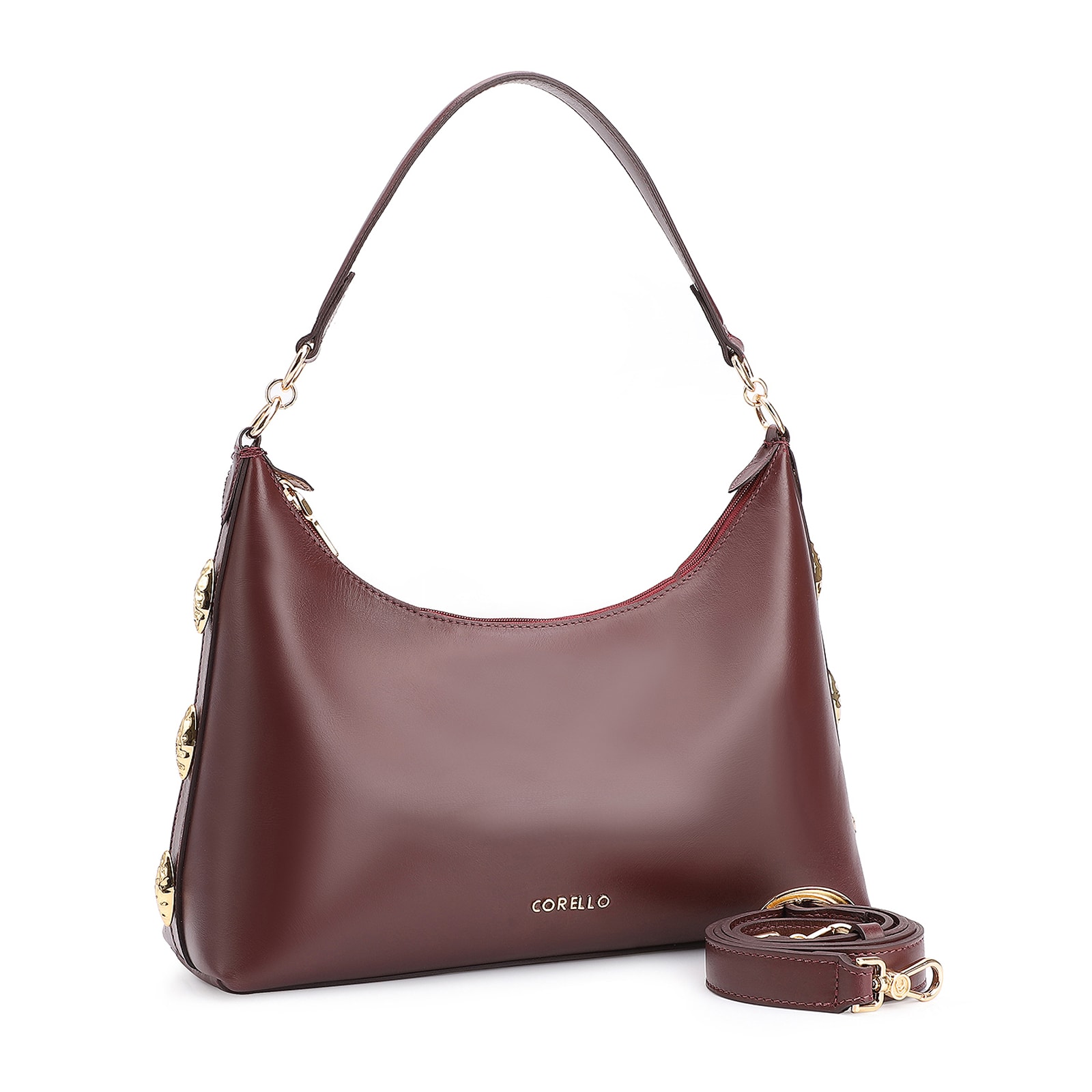 Bolsa Hobo Couro Vinho