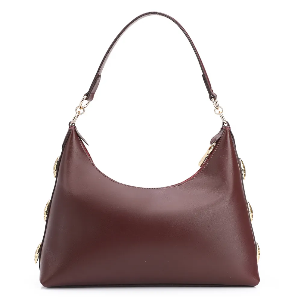 Bolsa Hobo Couro Vinho - imagem 4