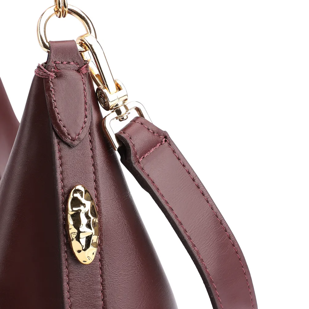 Bolsa Hobo Couro Vinho - imagem 6