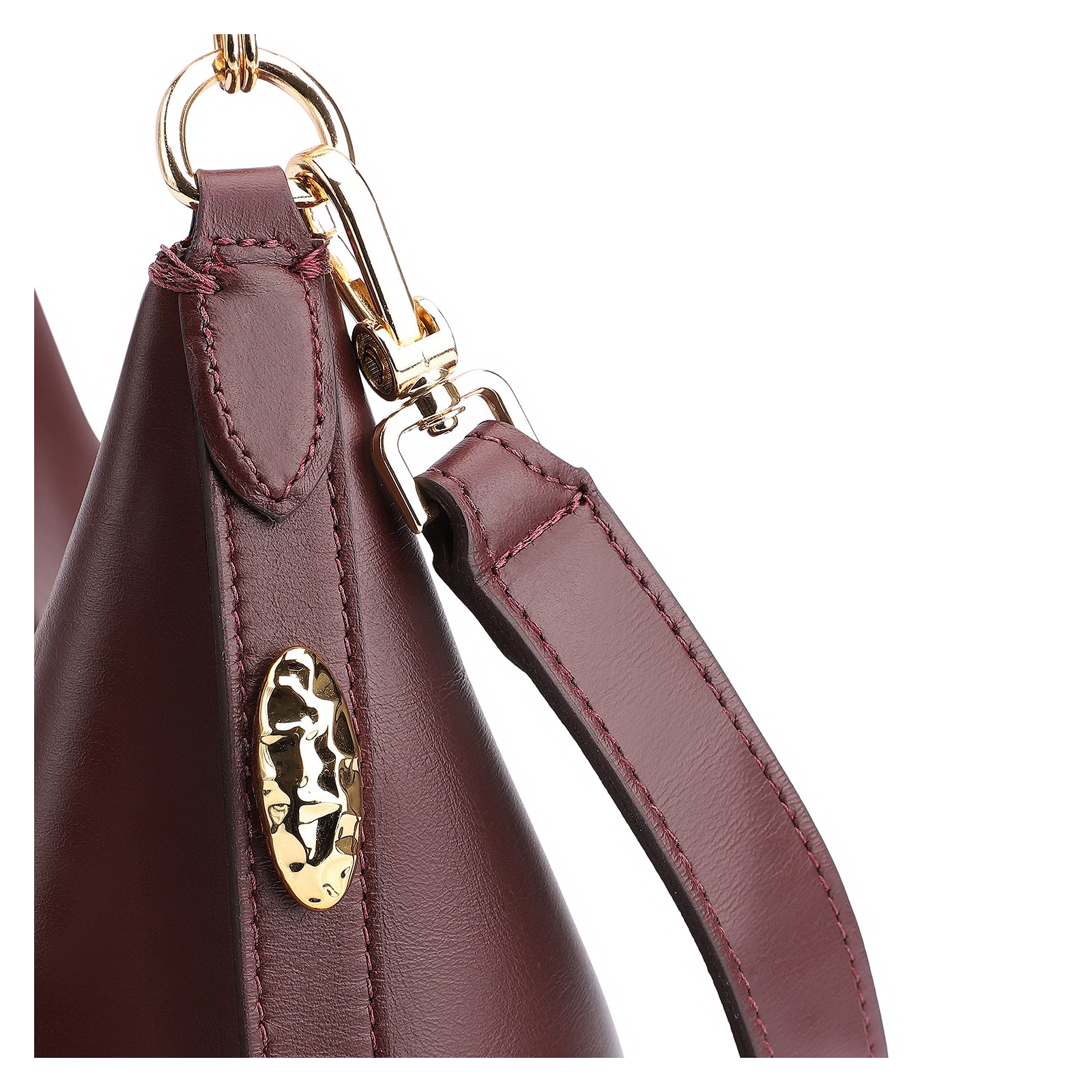 Bolsa Hobo Couro Vinho