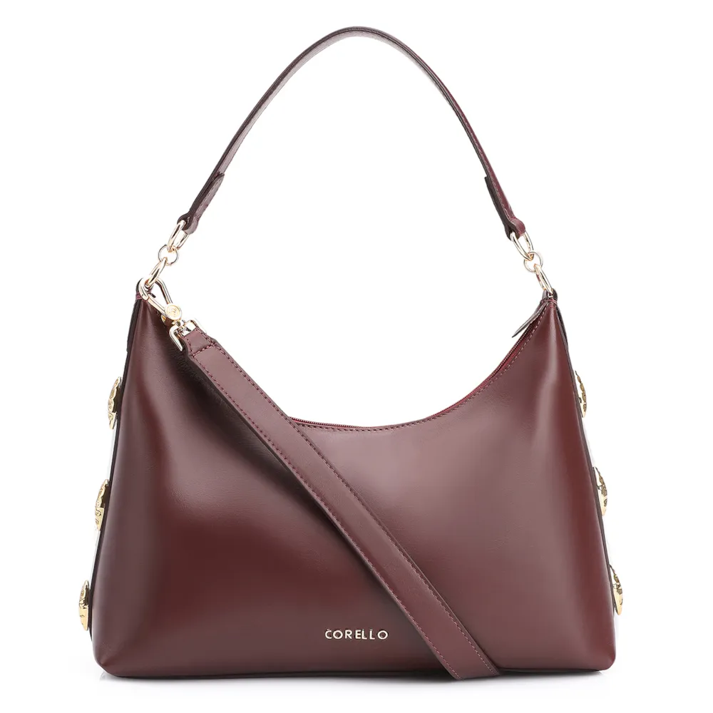 Bolsa Hobo Couro Vinho