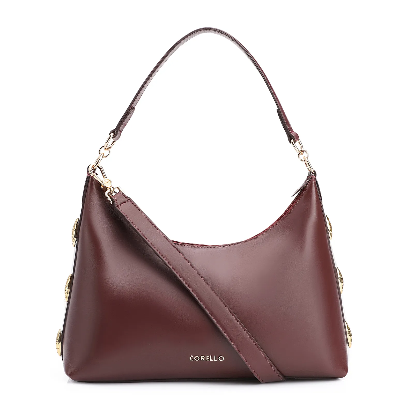 Bolsa Hobo Couro Vinho