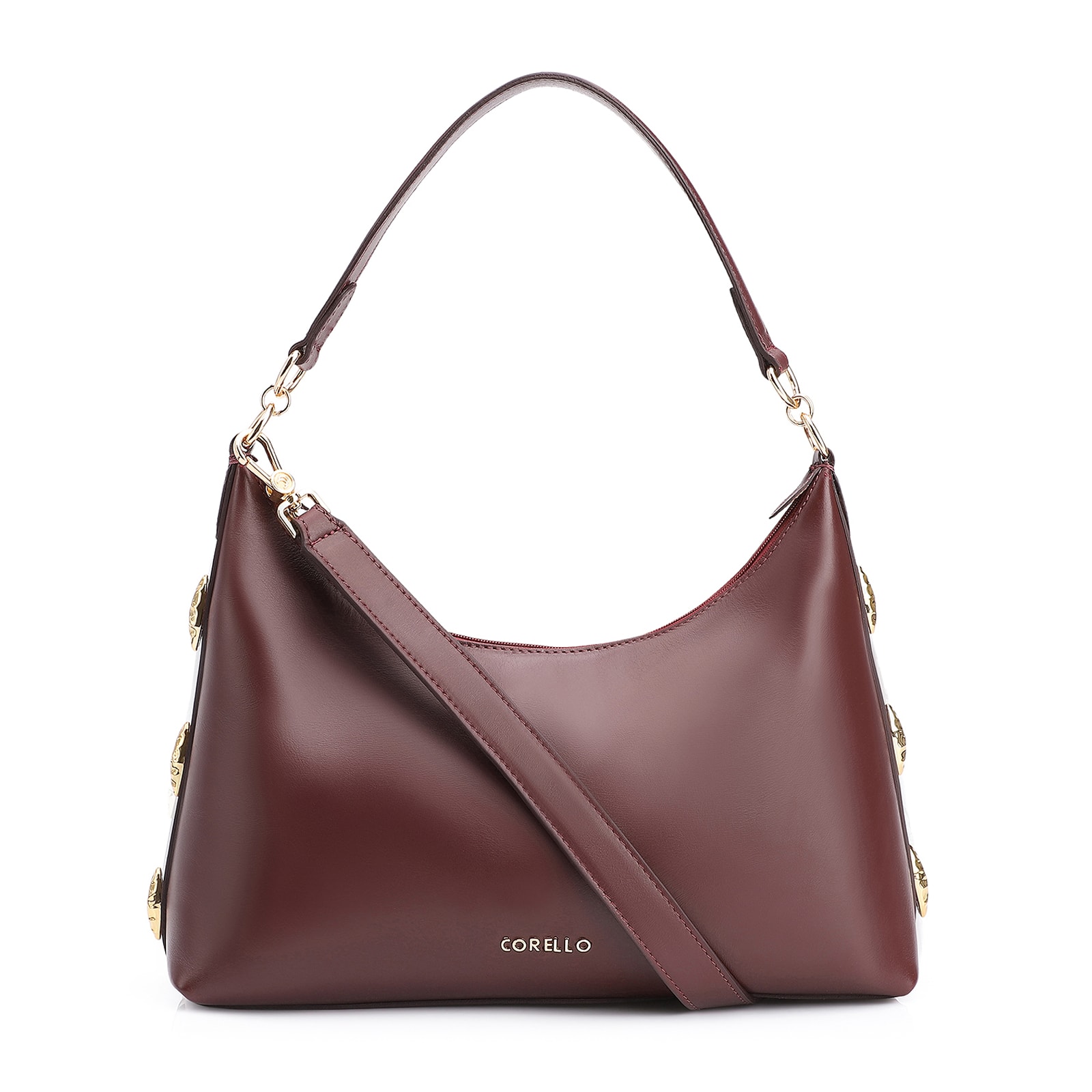 Bolsa Hobo Couro Vinho