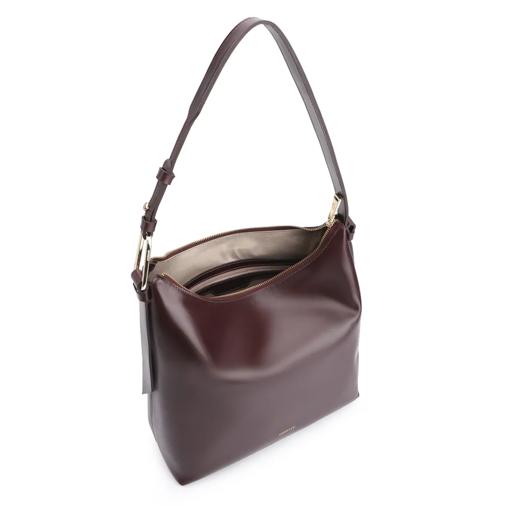 Bolsa Hobo Couro Vinho Escuro - imagem 4