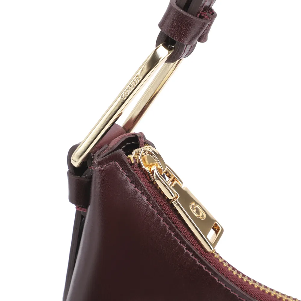 Bolsa Hobo Couro Vinho Escuro - imagem 5