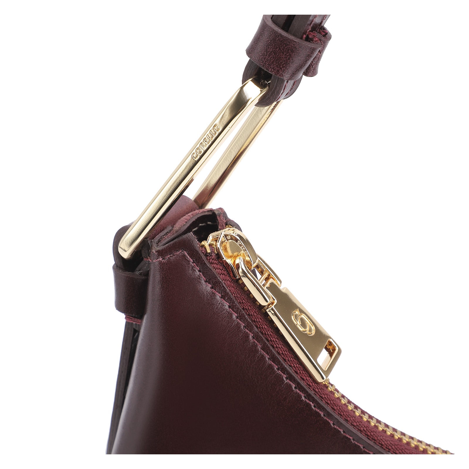 Bolsa Hobo Couro Vinho Escuro