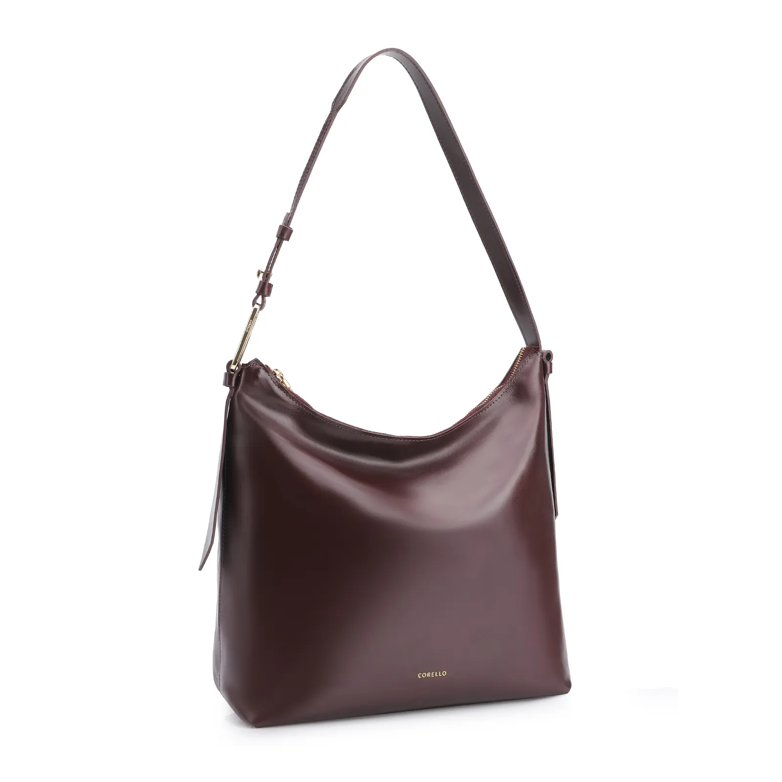 Bolsa Hobo Couro Vinho Escuro