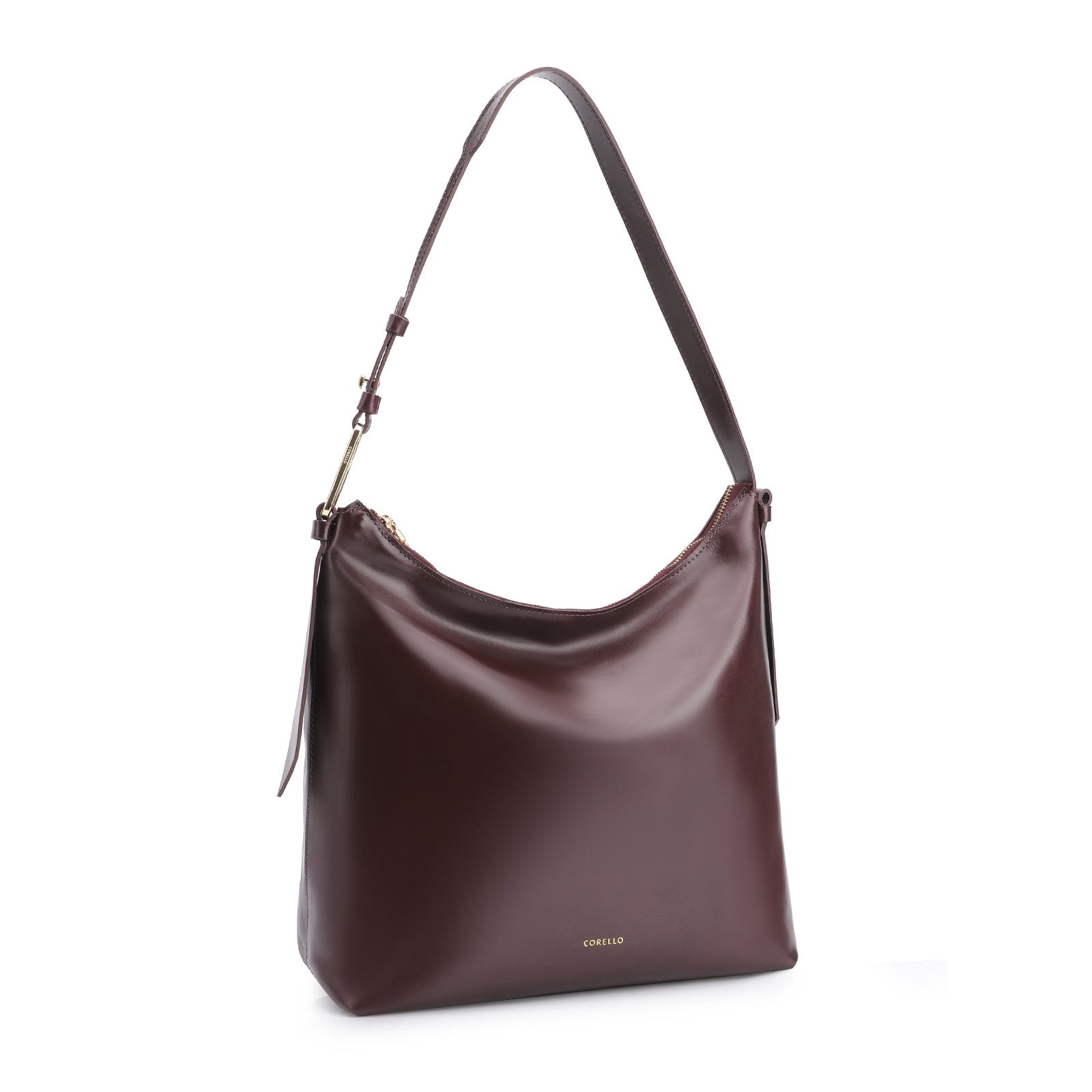 Bolsa Hobo Couro Vinho Escuro