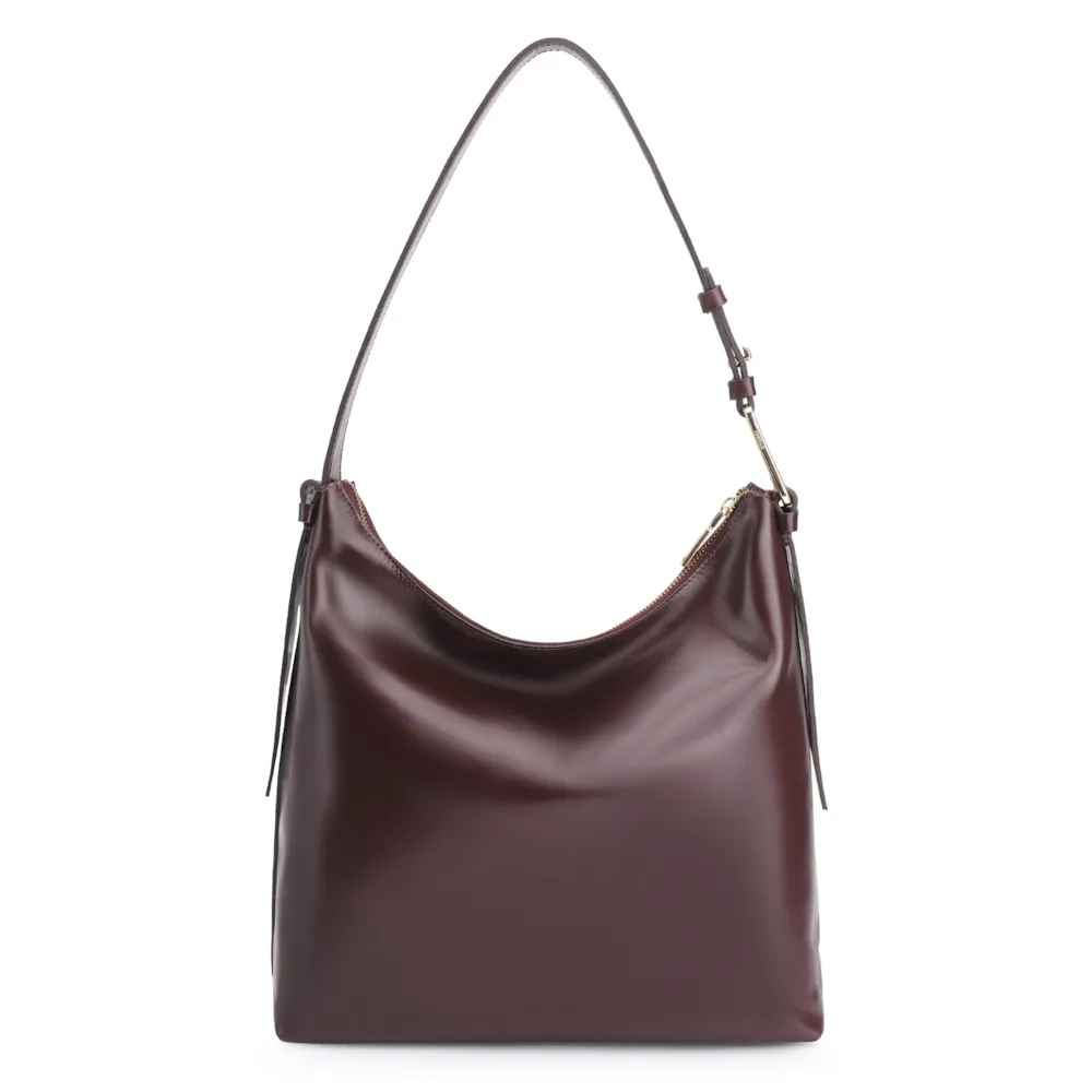 Bolsa Hobo Couro Vinho Escuro - imagem 3