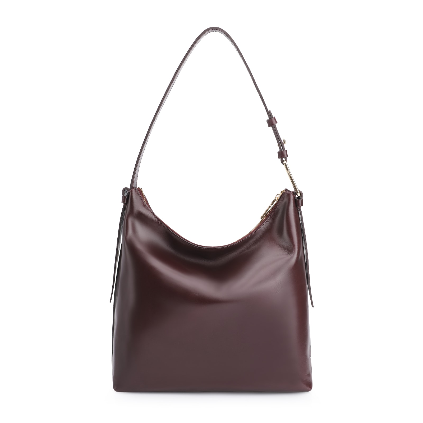 Bolsa Hobo Couro Vinho Escuro