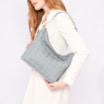 Bolsa Hobo Fivela Couro Azul/Alt Tramado Azul - imagem 2