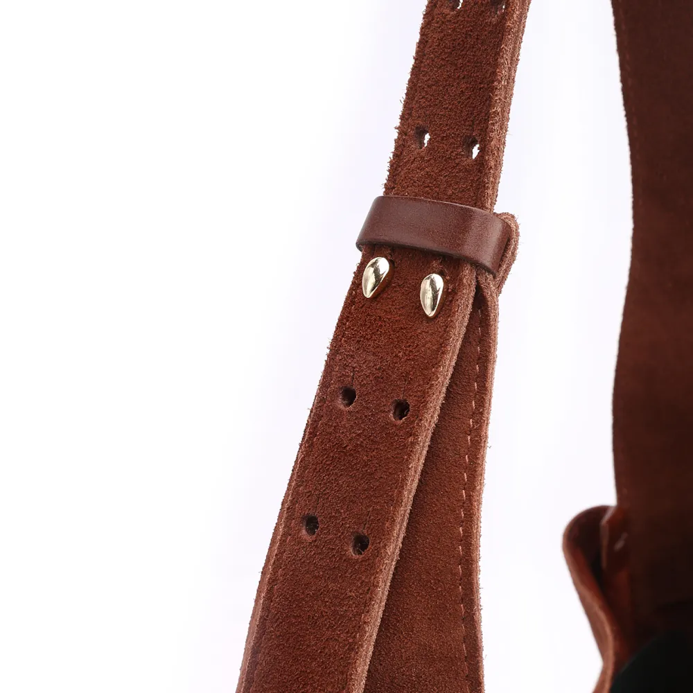 Bolsa Hobo Fivela Couro Camurça Marrom - imagem 5