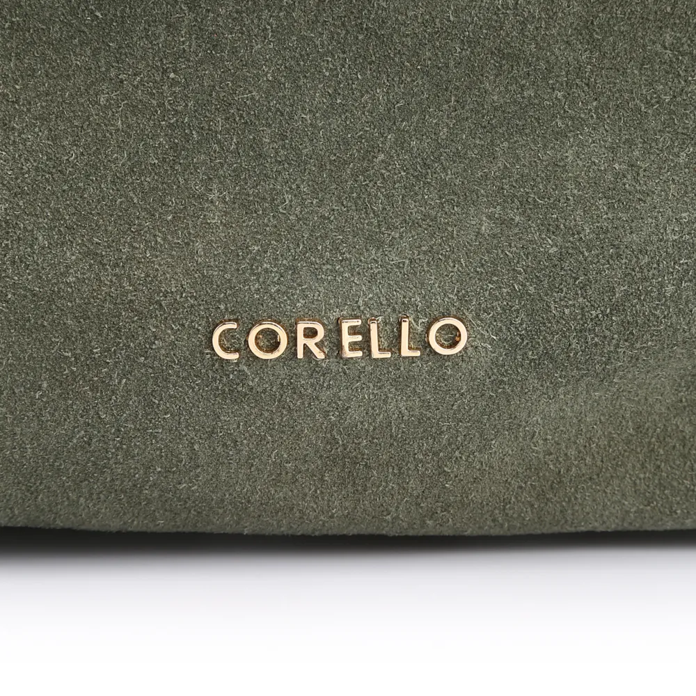 Bolsa Hobo Fivela Couro Camurça Verde - imagem 6