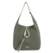 Bolsa Hobo Fivela Couro Camurça Verde - imagem 1
