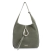 Bolsa Hobo Fivela Couro Camurça Verde - imagem 1
