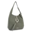 Bolsa Hobo Fivela Couro Camurça Verde - imagem 2