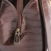 Bolsa Hobo Fivela Couro Croco Marrom - imagem 5