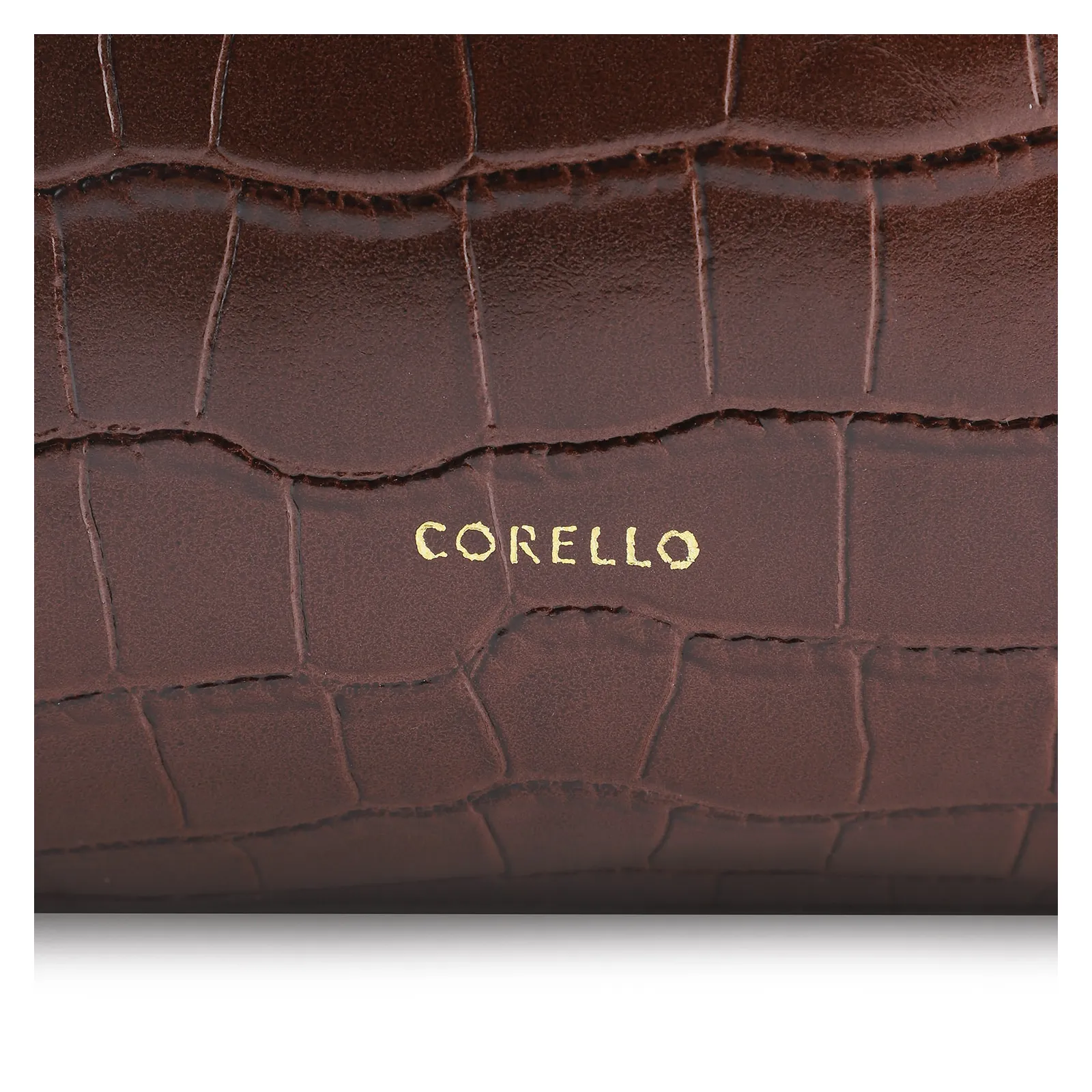 Bolsa Hobo Fivela Couro Croco Marrom