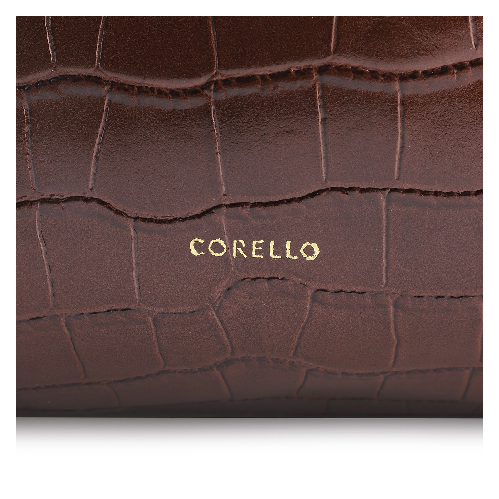 Bolsa Hobo Fivela Couro Croco Marrom