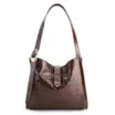 Bolsa Hobo Fivela Couro Croco Marrom - imagem 1