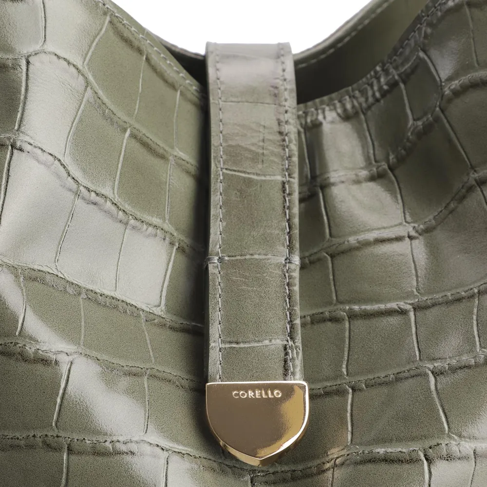 Bolsa Hobo Fivela Couro Croco Verde - imagem 8