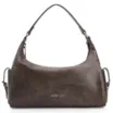 Bolsa Hobo Fivela Couro Estonado Marrom - imagem 3