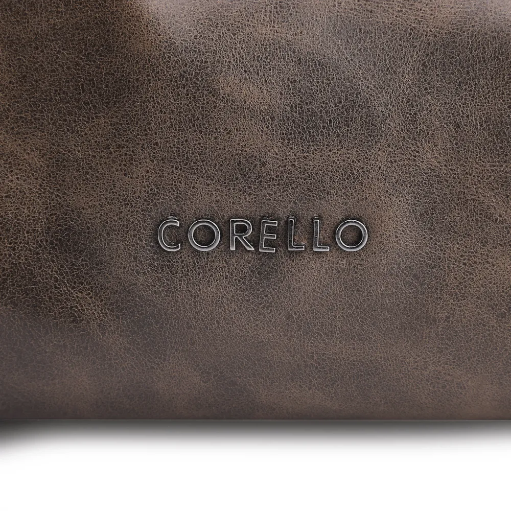 Bolsa Hobo Fivela Couro Estonado Marrom - imagem 6