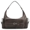 Bolsa Hobo Fivela Couro Estonado Marrom - imagem 1