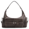 Bolsa Hobo Fivela Couro Estonado Marrom - imagem 1