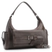 Bolsa Hobo Fivela Couro Estonado Marrom - imagem 2