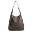 Bolsa Hobo Fivela Couro Estonado Marrom - imagem 3