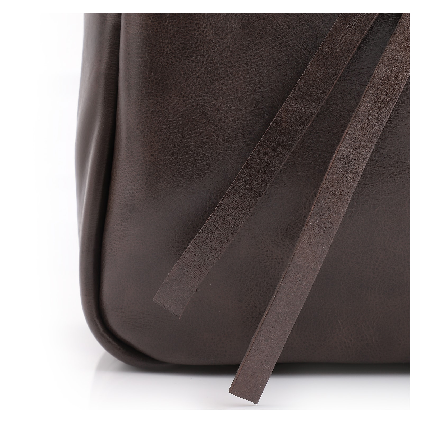 Bolsa Hobo Fivela Couro Estonado Marrom
