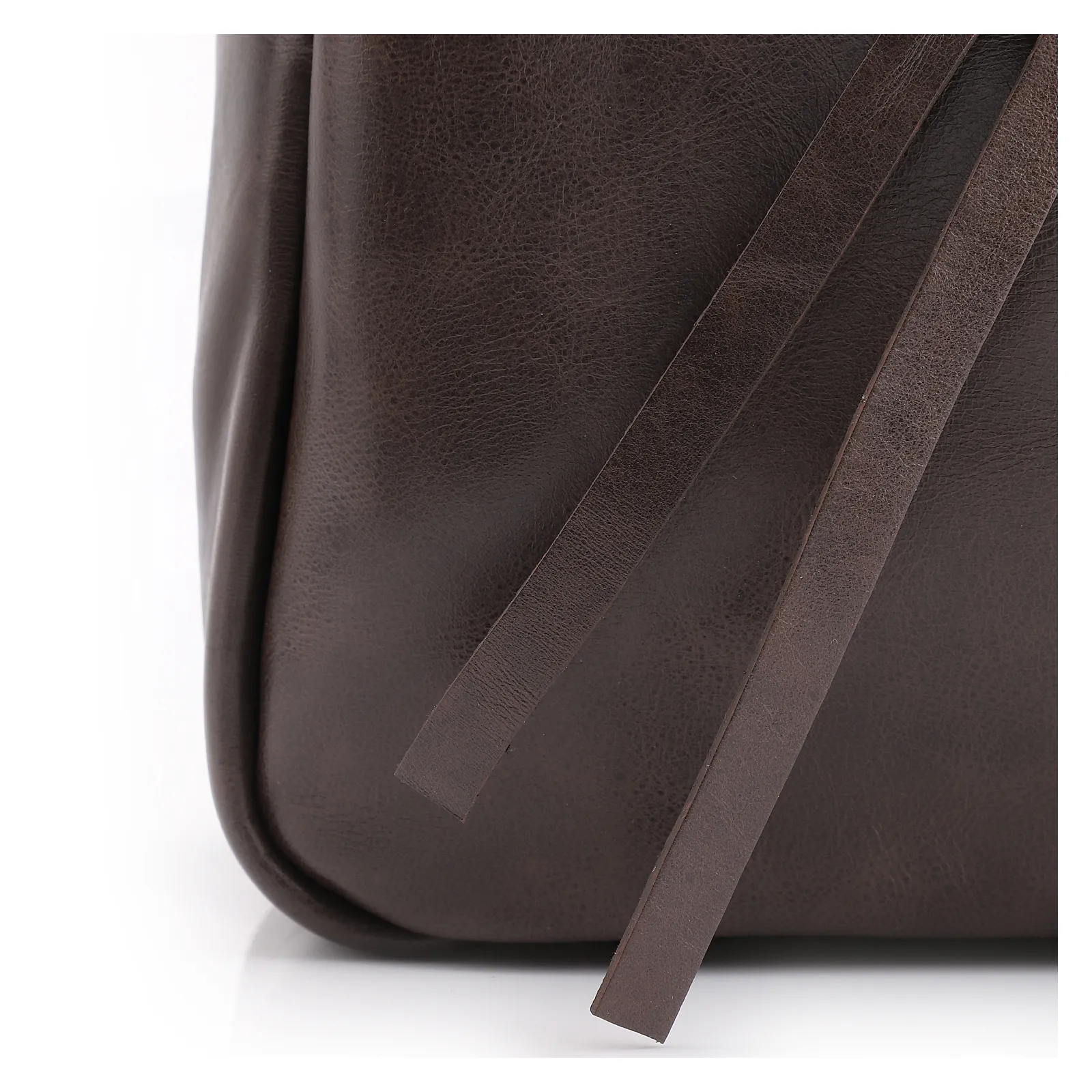 Bolsa Hobo Fivela Couro Estonado Marrom