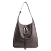 Bolsa Hobo Fivela Couro Estonado Marrom - imagem 1