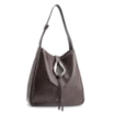 Bolsa Hobo Fivela Couro Estonado Marrom - imagem 2