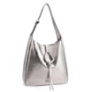 Bolsa Hobo Fivela Couro Estonado Prata - imagem 2