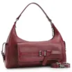 Bolsa Hobo Fivela Couro Estonado Vermelho - imagem 3