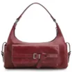 Bolsa Hobo Fivela Couro Estonado Vermelho - imagem 1
