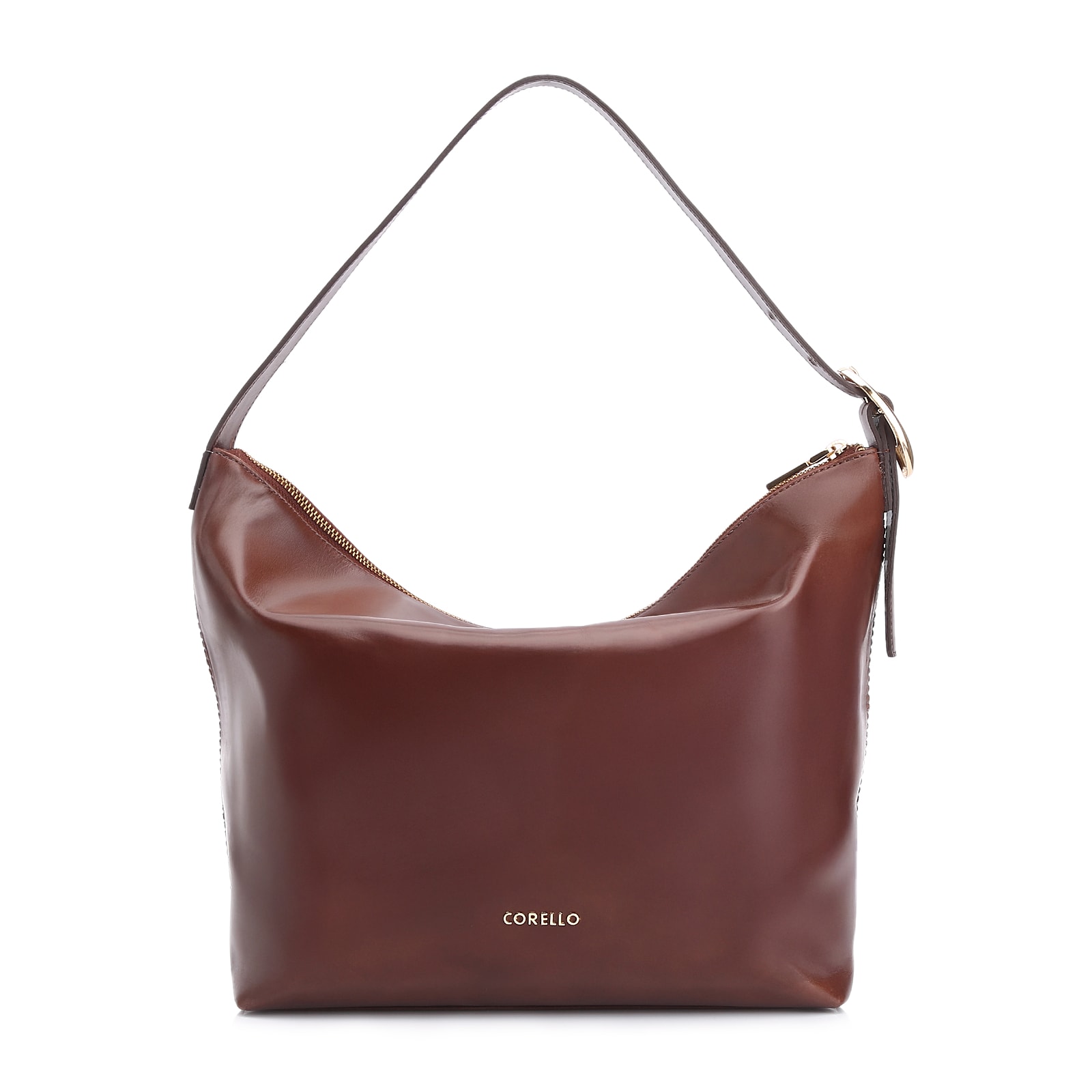 Bolsa Hobo Fivela Couro Marrom/Alt Tramado Marrom