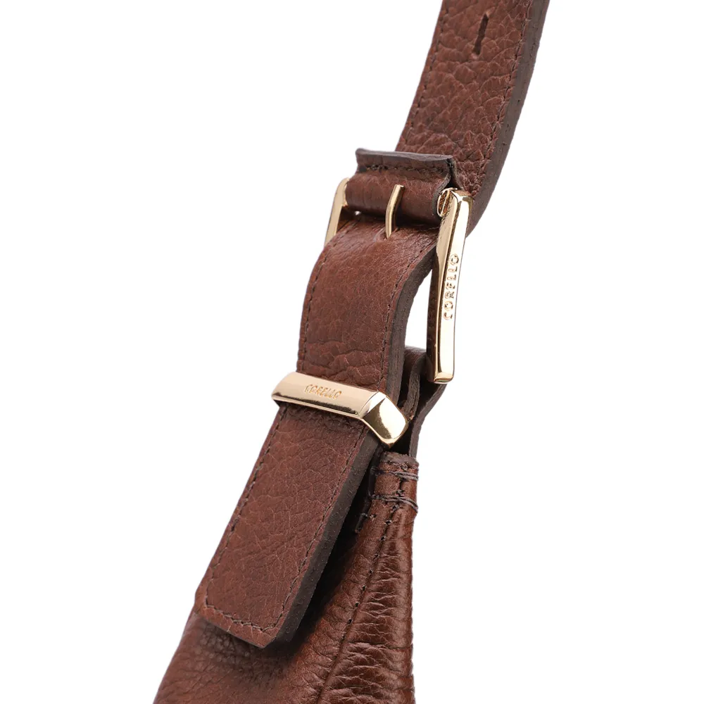 Bolsa Hobo Fivelas Couro Antique Marrom - imagem 6