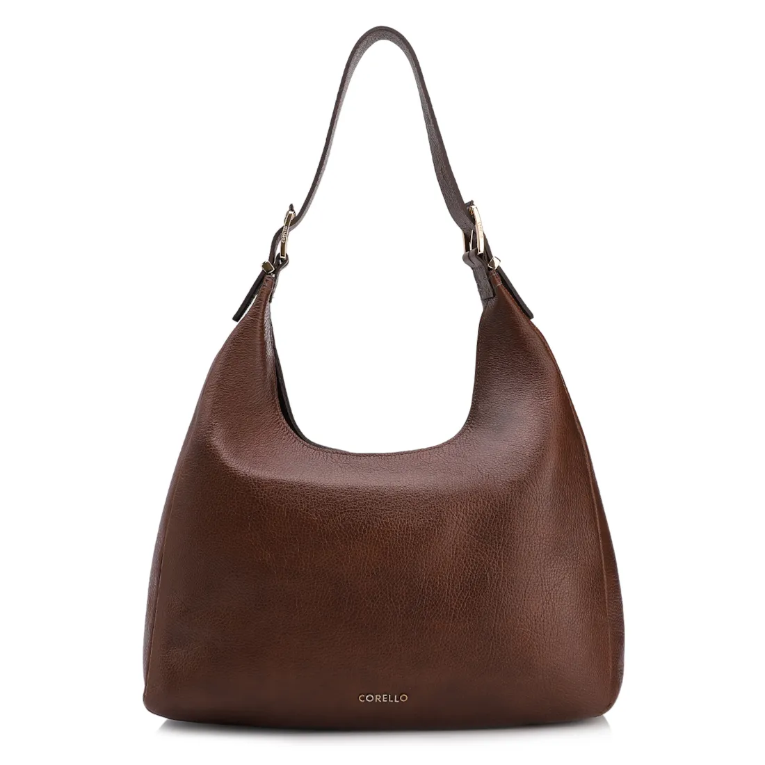 Bolsa Hobo Fivelas Couro Antique Marrom