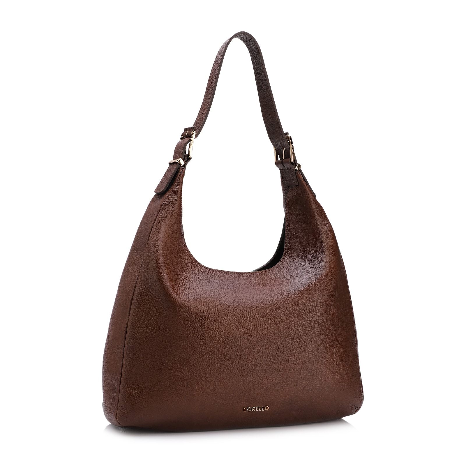 Bolsa Hobo Fivelas Couro Antique Marrom