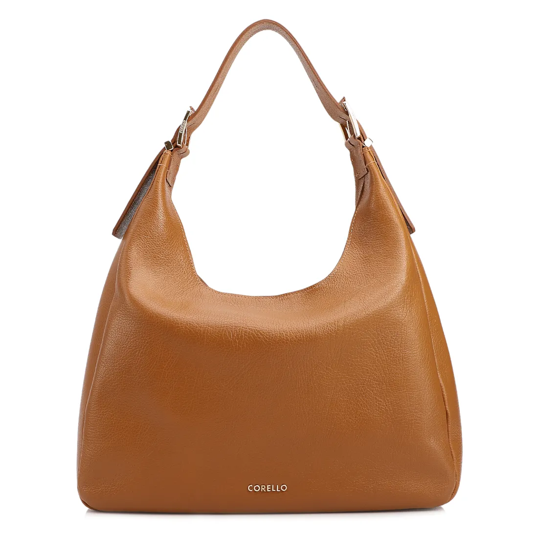 Bolsa Hobo Fivelas Couro Antique Marrom Claro Fivelas
