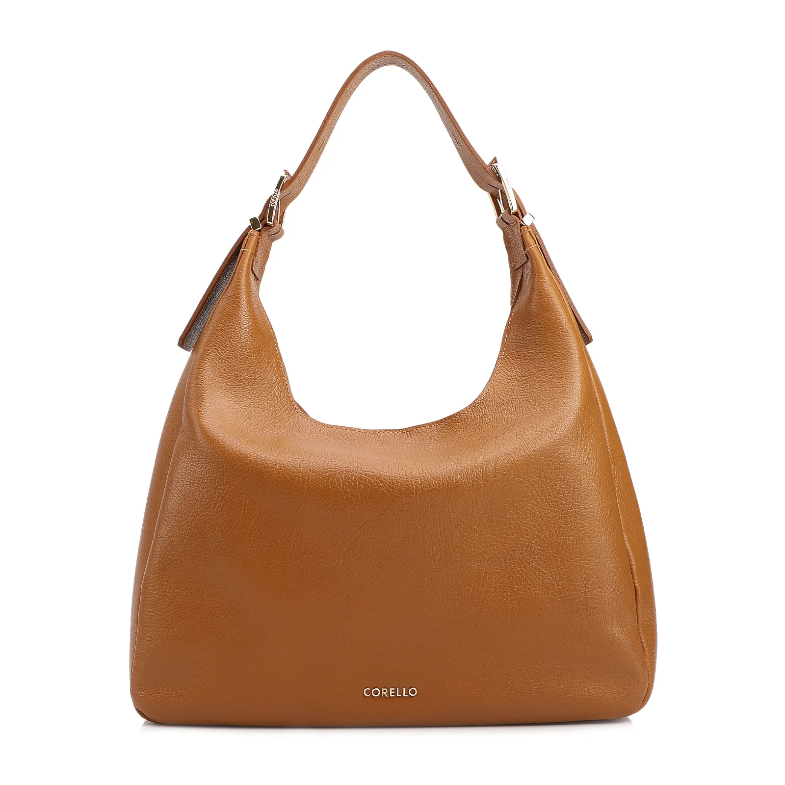 Bolsa Hobo Fivelas Couro Antique Marrom Claro Fivelas