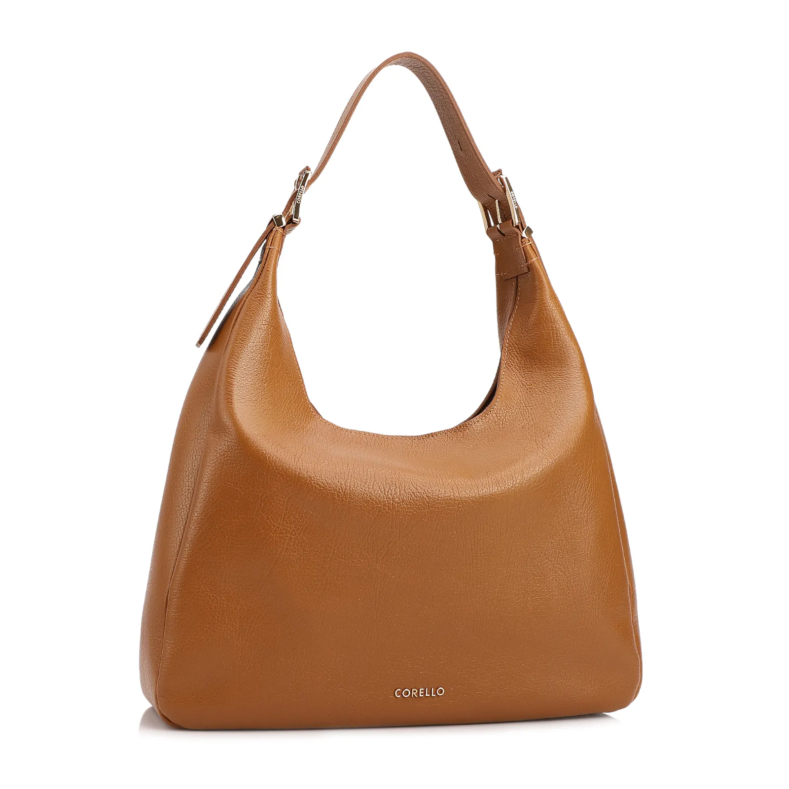Bolsa Hobo Fivelas Couro Antique Marrom Claro Fivelas