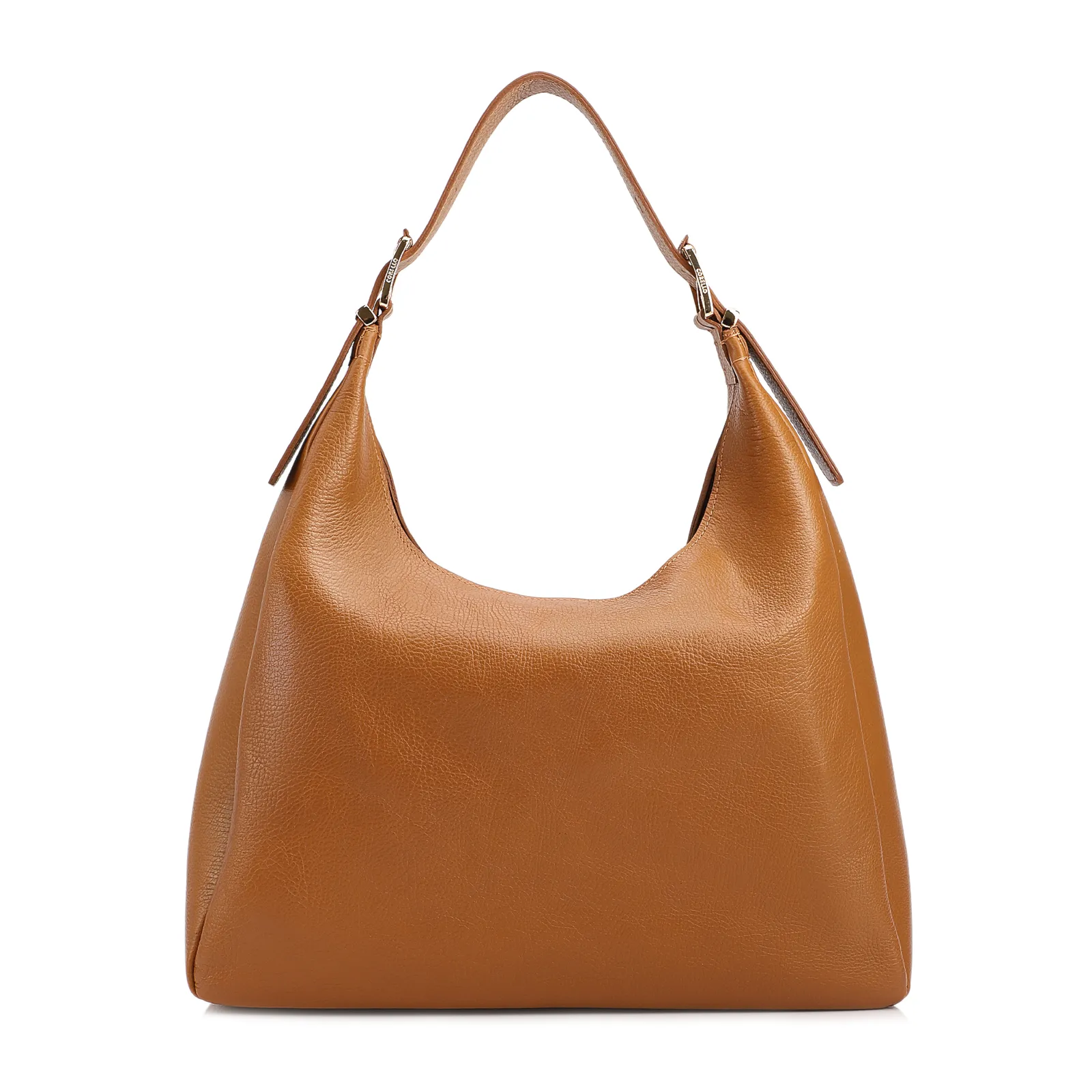 Bolsa Hobo Fivelas Couro Antique Marrom Claro Fivelas