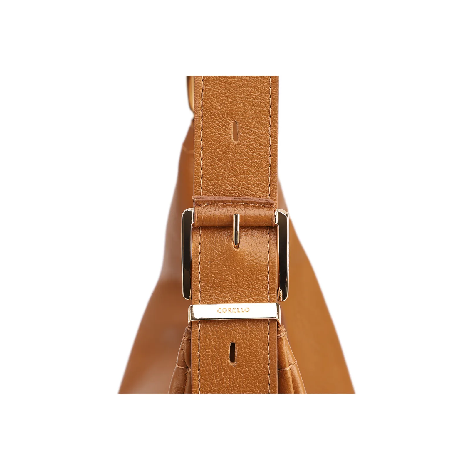 Bolsa Hobo Fivelas Couro Antique Marrom Claro Fivelas